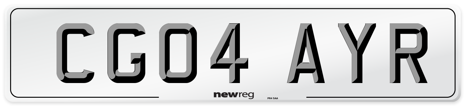 CG04 AYR Number Plate from New Reg